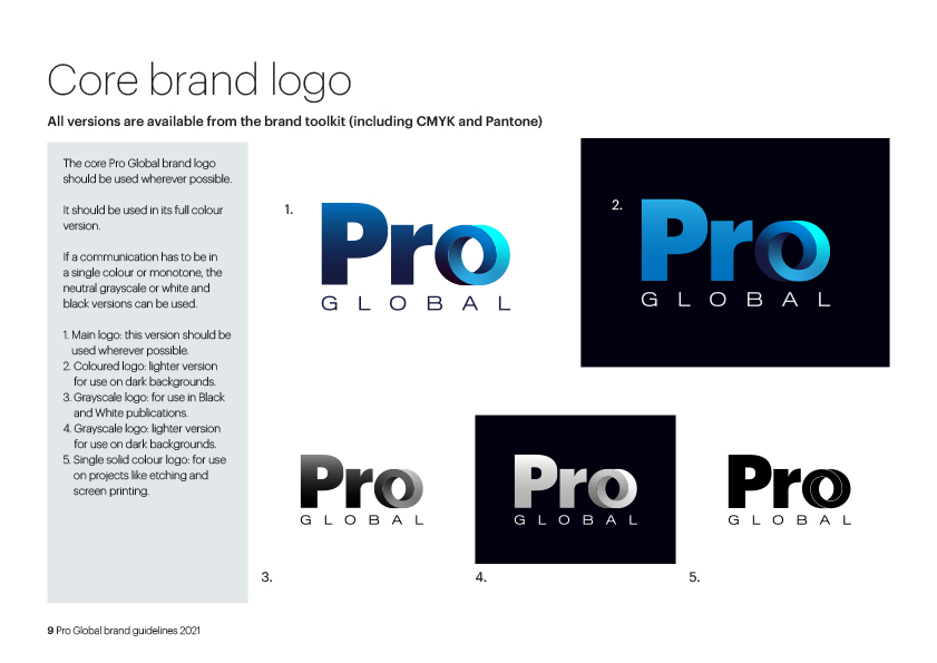 Pro brand guidelines - logo page