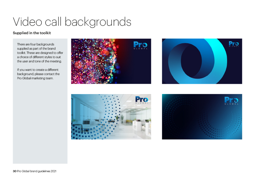 Pro brand guidelines - zoom background page